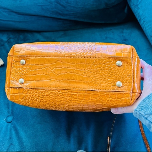 Patricia Nash Notely Croc Embossed Leather Flap Satchel Crossbody Bag - Picture 9 of 11